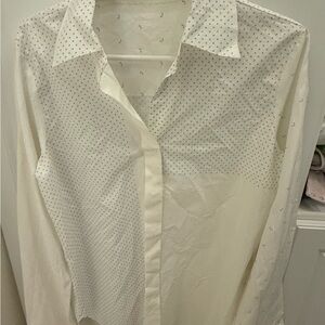 Silvia Tcherassi White Button Down Shirt with Star Pattern